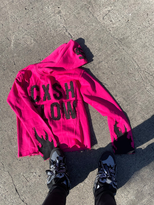 pink black cxshflow hoodie