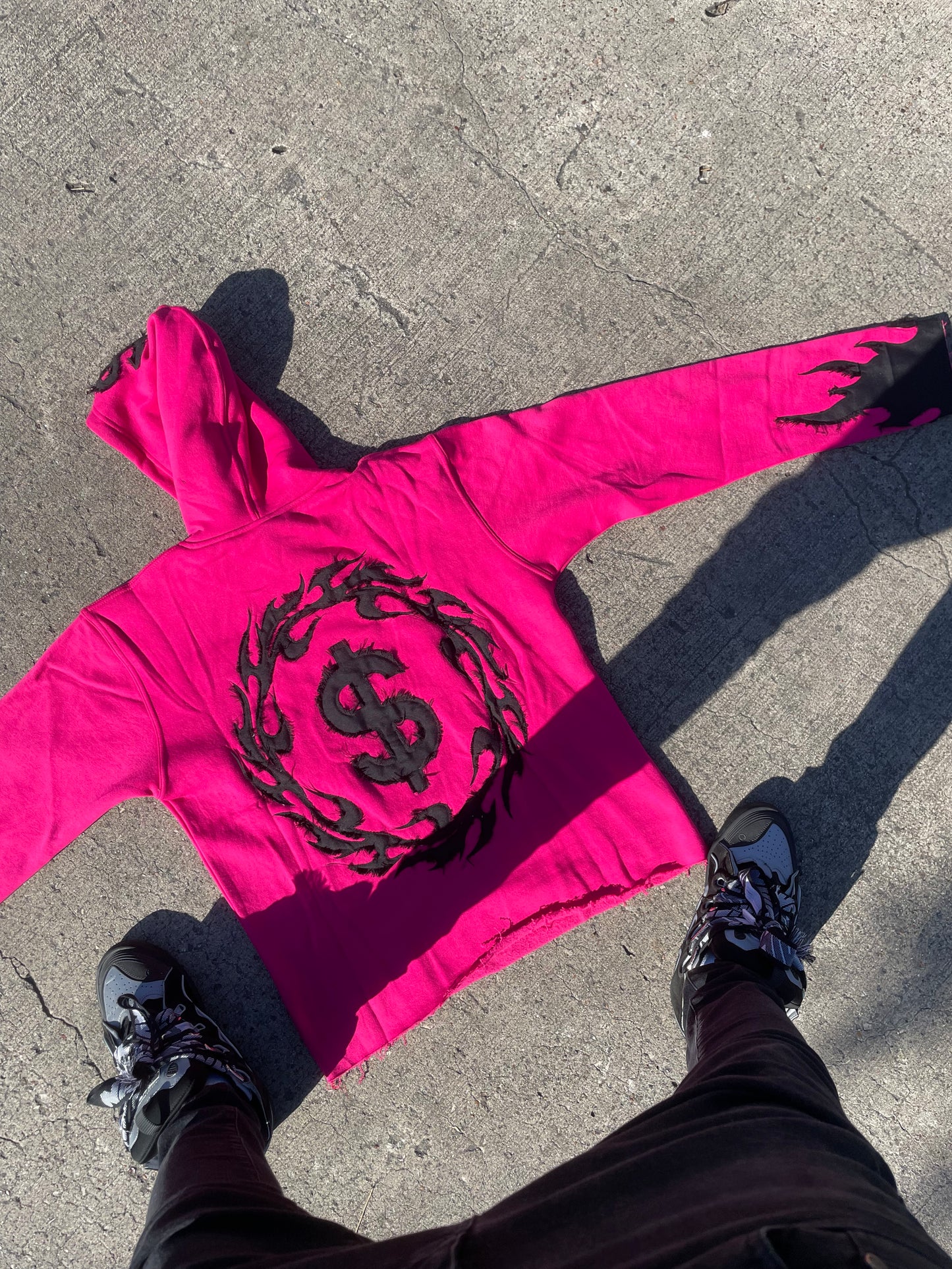 pink black cxshflow hoodie