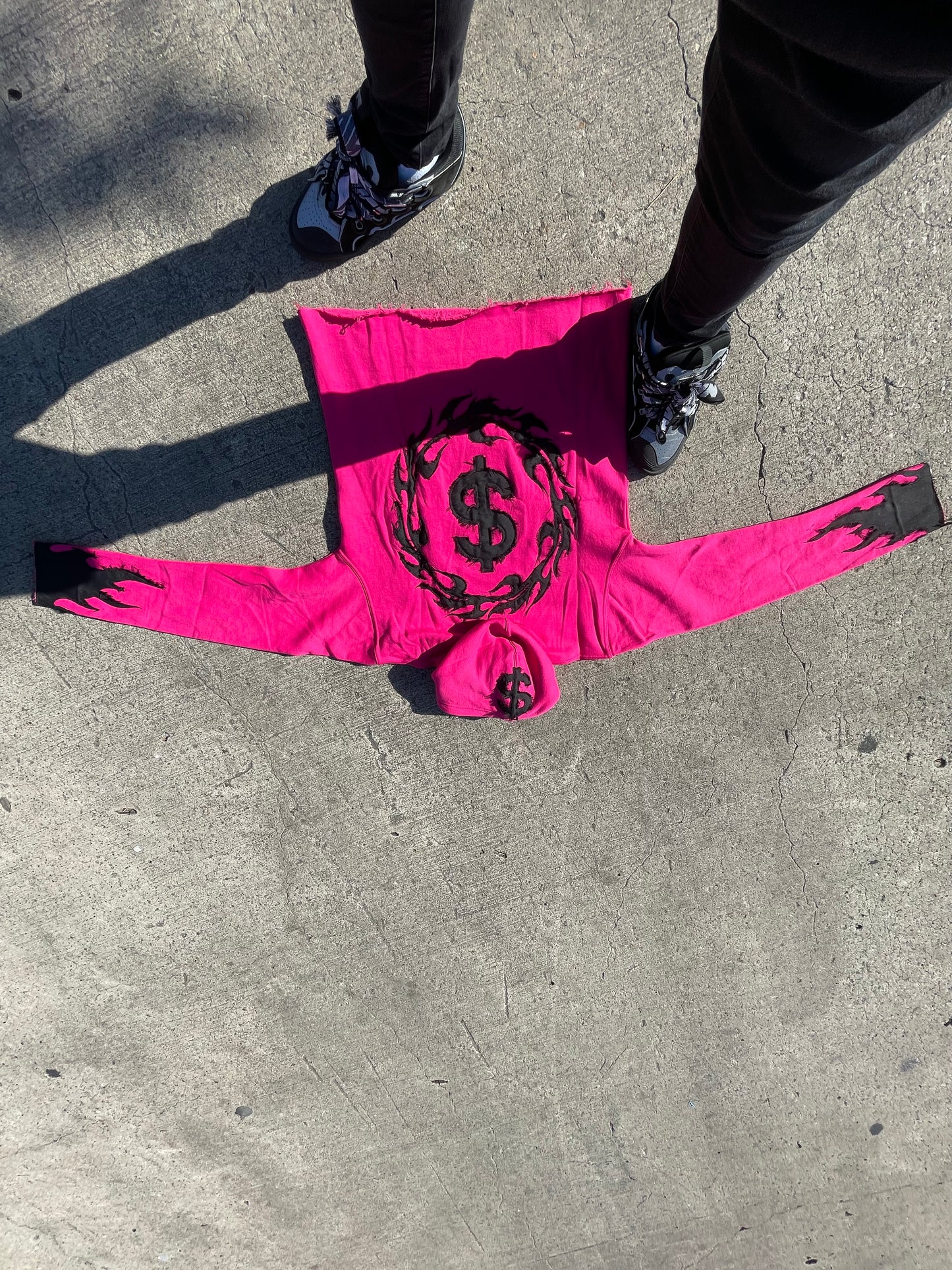 pink black cxshflow hoodie